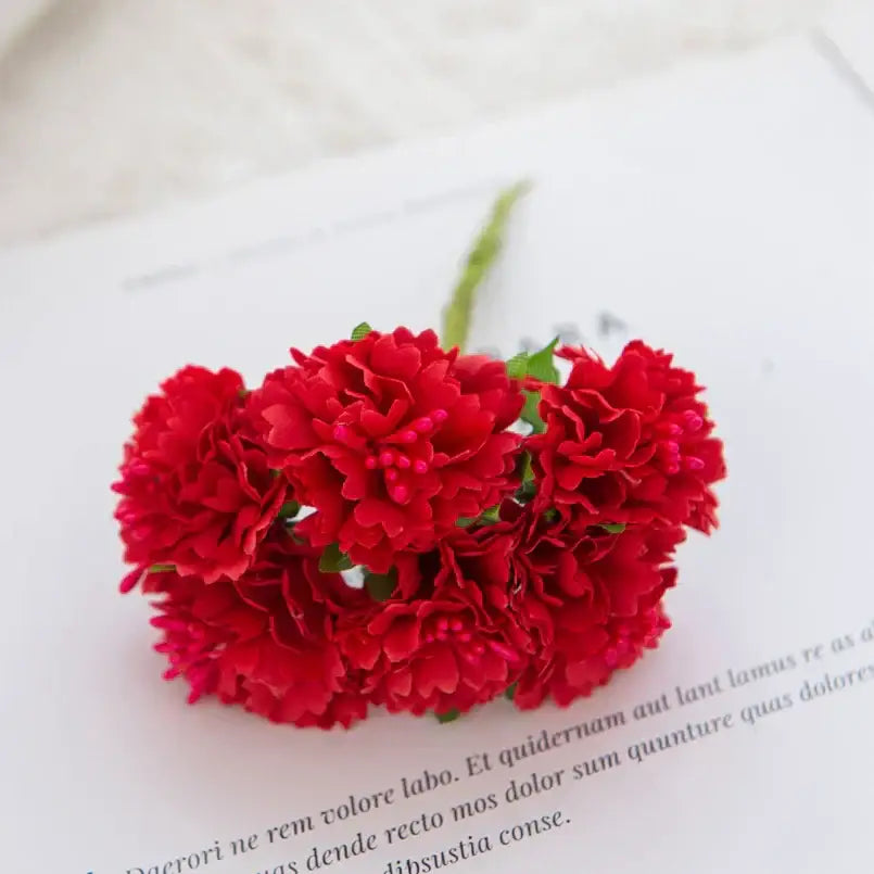 Vibrant multicolor carnation stamen silk flowers living room decor