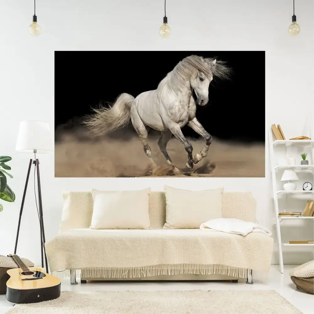 Vibrant red & blue horse 3d printing tapestry wall hanging bedroom