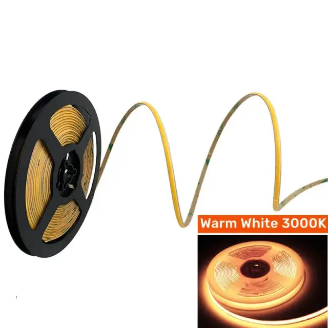 Vibrant slim 4mm cob led strip lights bedroom linear tape lighting