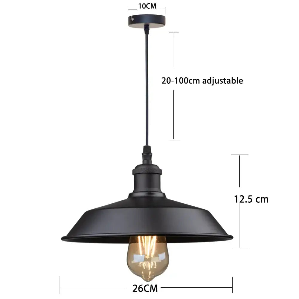 Vintage black farmhouse pendant light for kitchen island