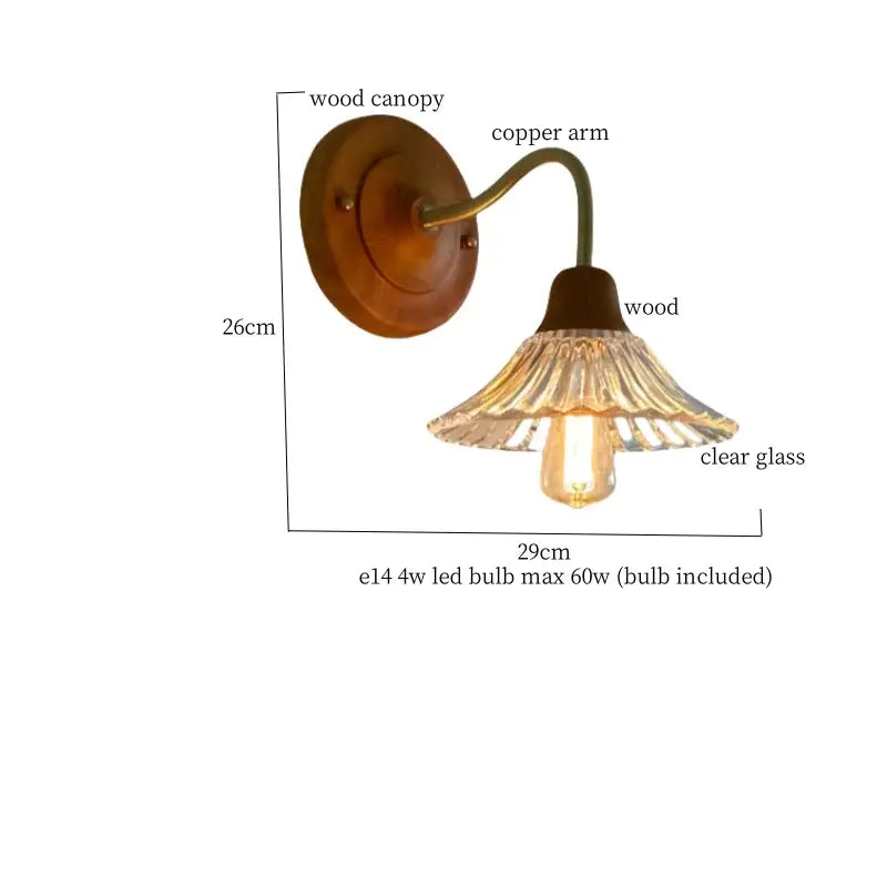 Vintage butterfly glass wall light bedroom copper arm pink & blue
