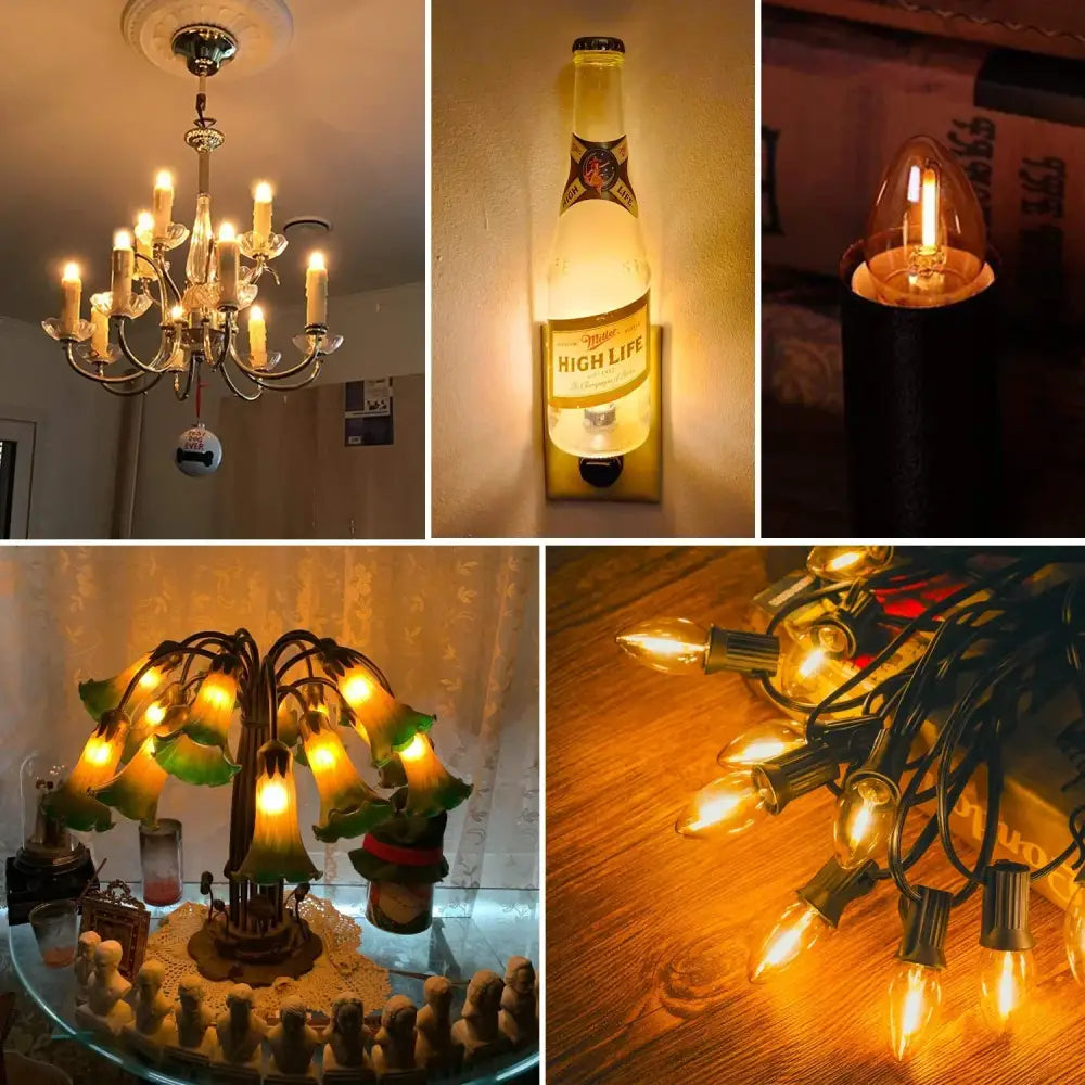 Vintage gold tint glass led candelabra bulb 25 pack dining room dimmable