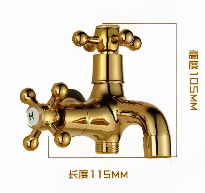 Vintage matte black dual handle washing machine faucet tap laundry room