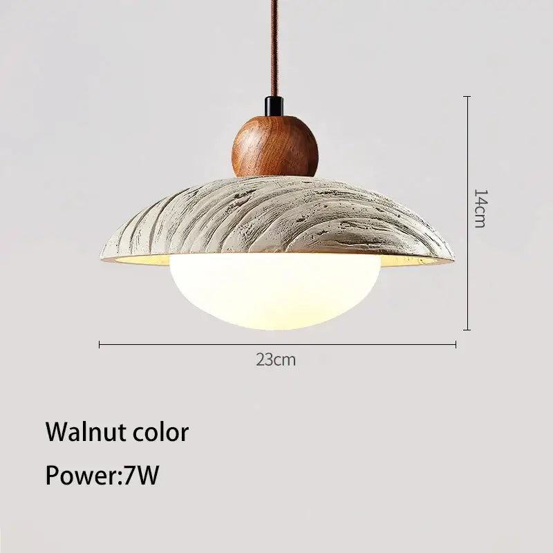 Wabi-sabi off-white cement pendant chandelier dining room light