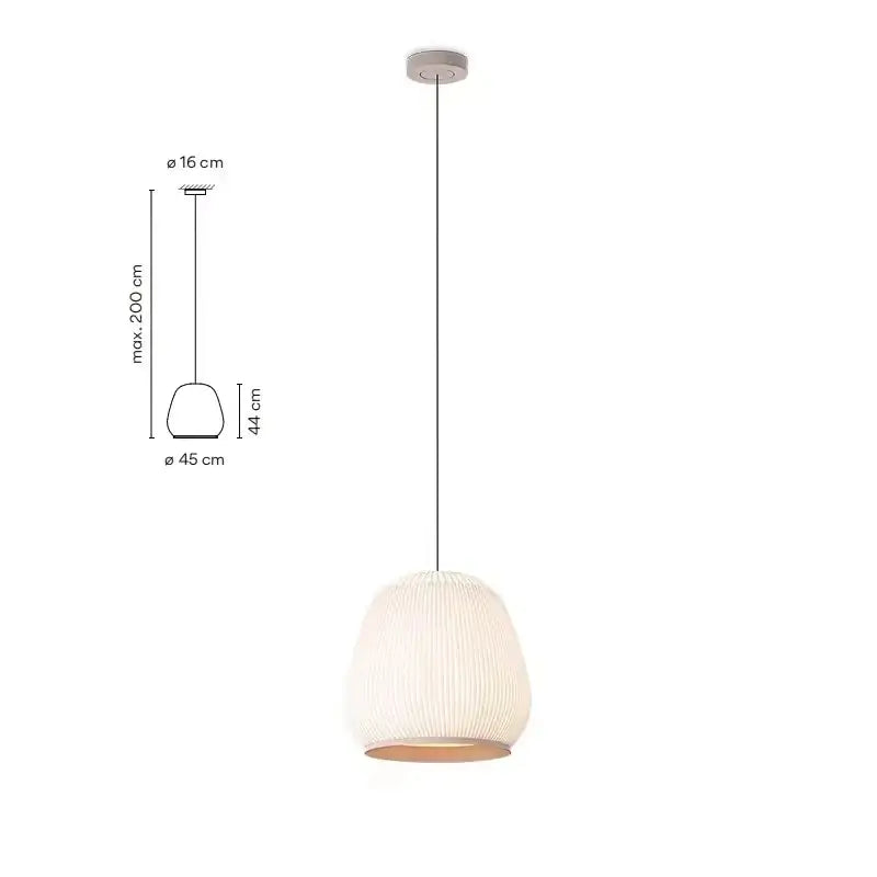 Wabi-sabi ribbed fabric light luxury chandelier – bedroom pendant light