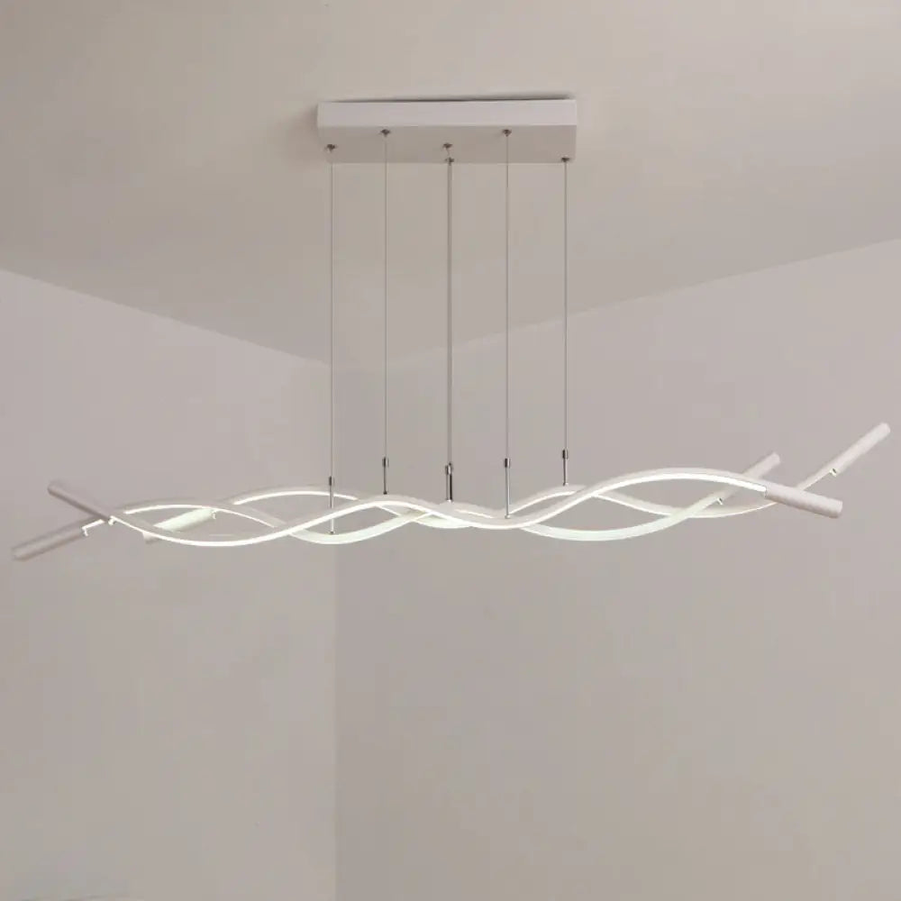 DecorBites™ Wave Shaped Aluminum Pendant Lamp - Minimalistic Dining Room Island Lighting