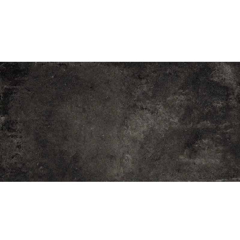 Weathered Black Matte Concrete Look Porcelain Tiles 12x24