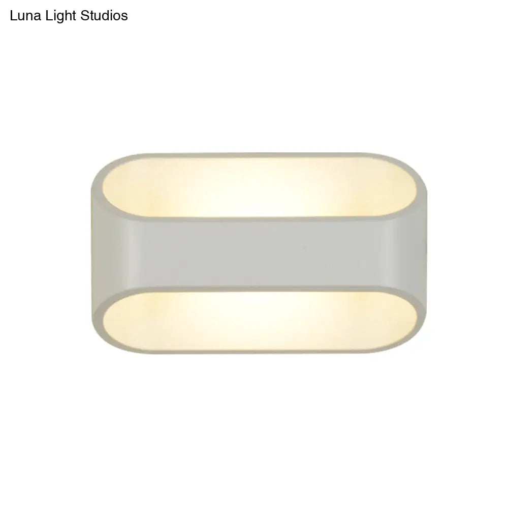 DecorBites™ White Aluminum LED Bathroom Wall Sconce - Contemporary Rectangular Style