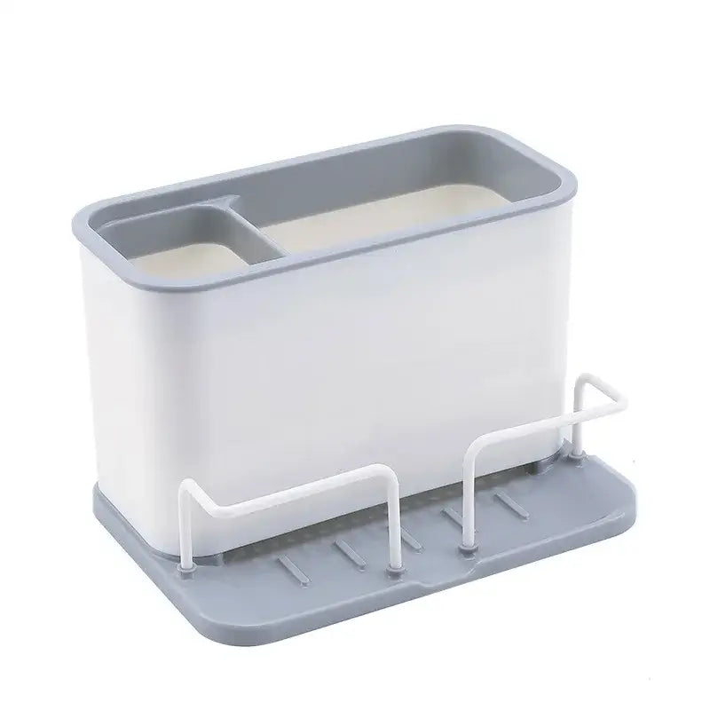 White and black double grid cutlery organizer kitchen utensil holder