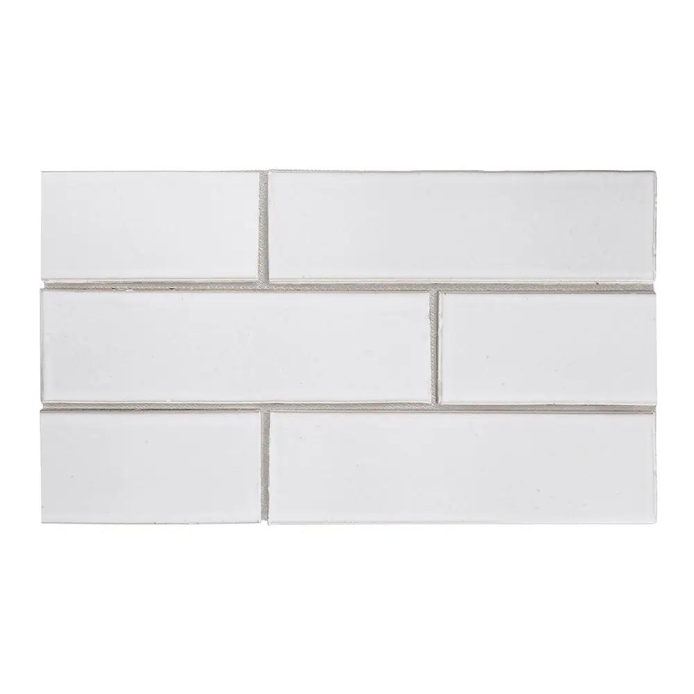 Blanc Glossy Glazed Terracotta Tiles 2 1/8x7 1/2