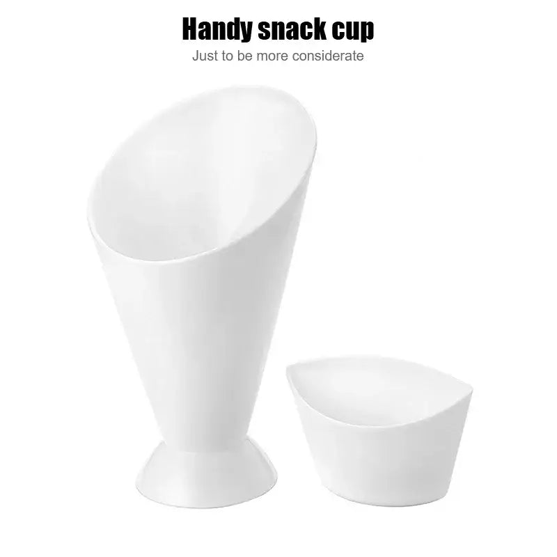 White ceramic french fries holder with sauce cup kitchen snack bowl
