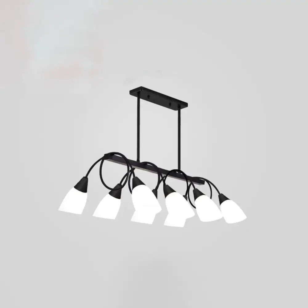 DecorBites™ White Glass Tulip Suspension Light – Modern Island Ceiling Fixture for Dining Room