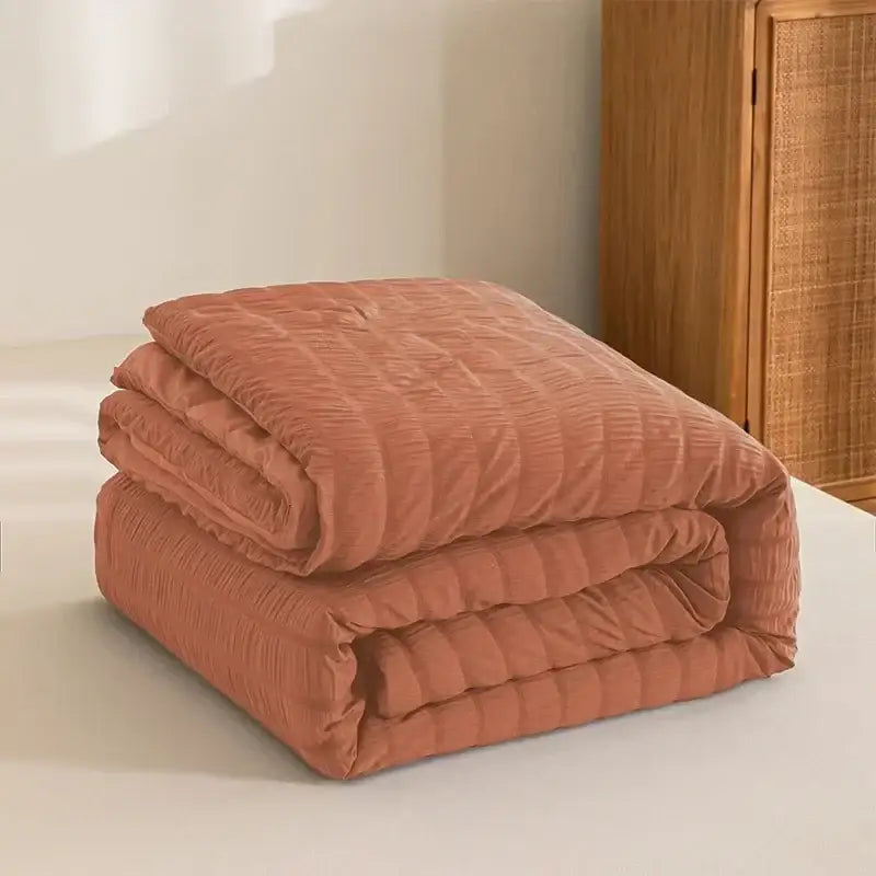 White king size seersucker quilt bedroom soft all season comforter
