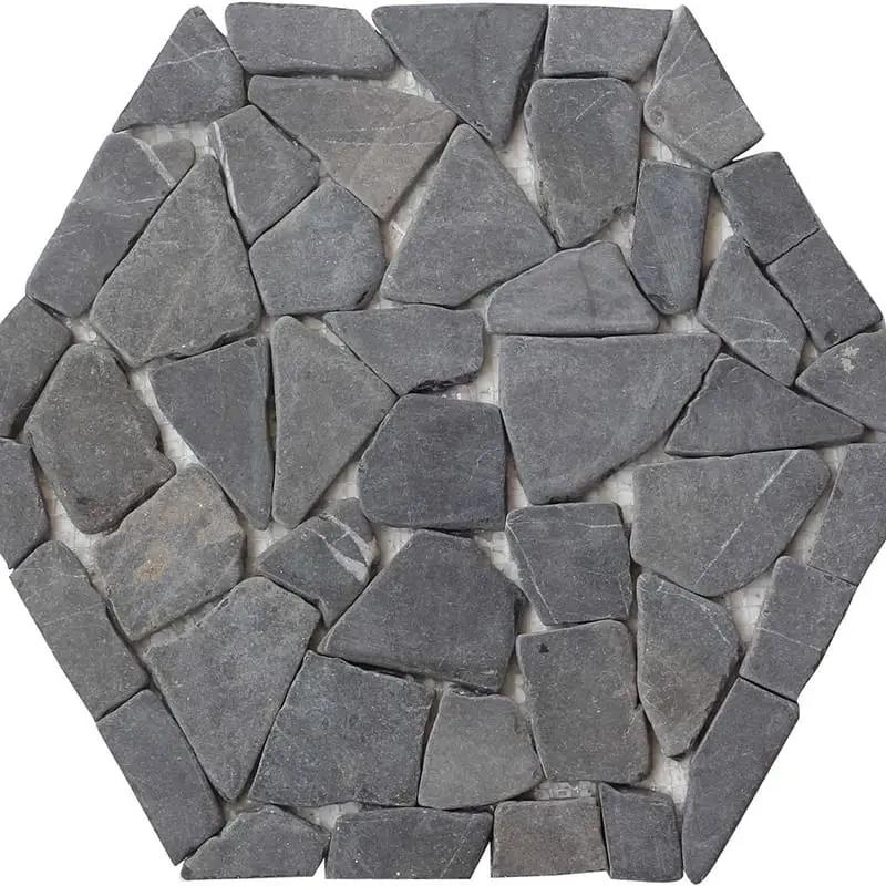 White Light Gray Natural Pebble Mosaics 9 7/8x11 7/8