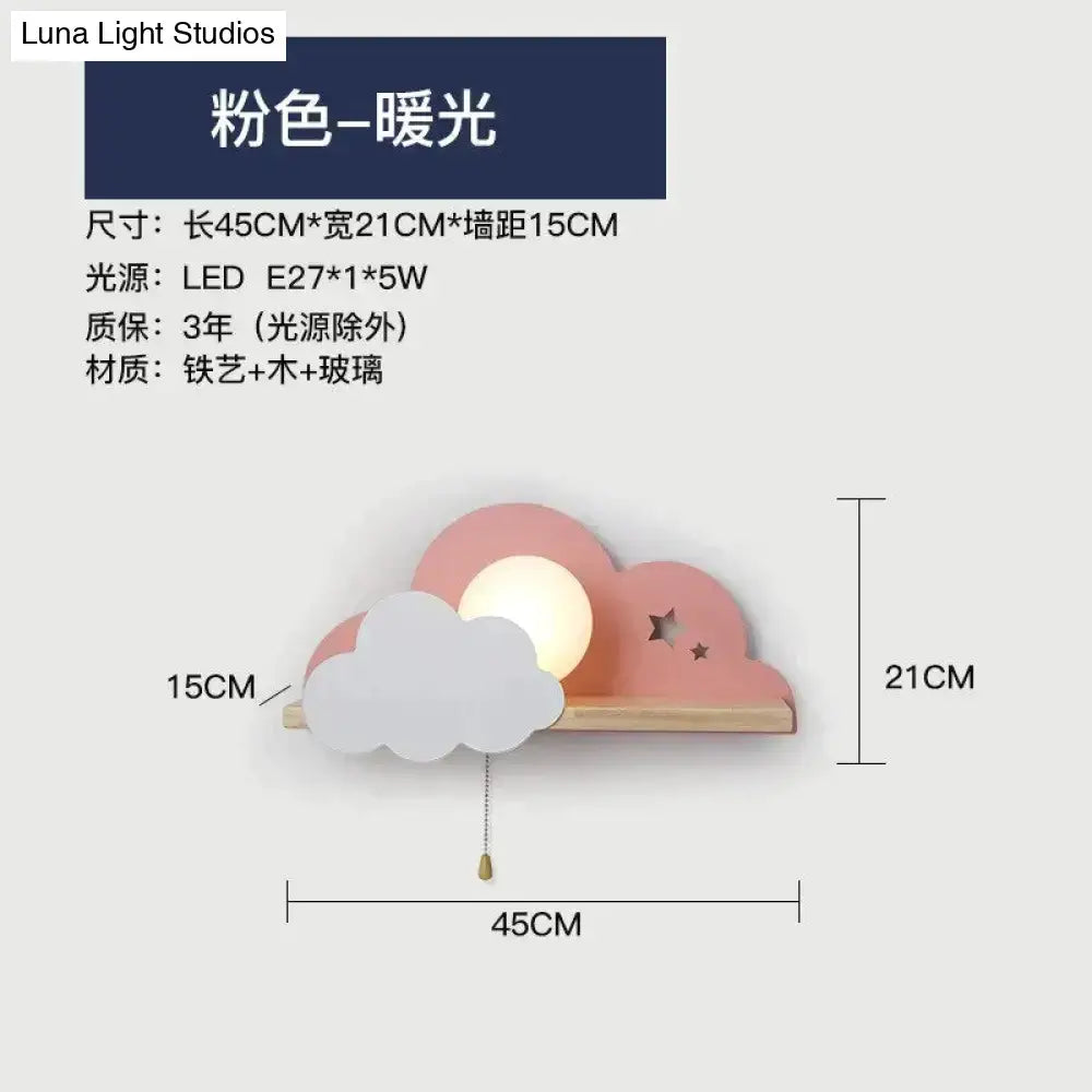 White macaron led cloud wall lamps for children bedroom