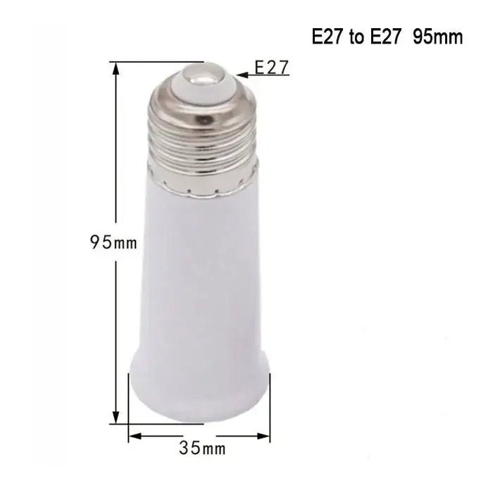 White plastic e27 socket extender lamp adapter kitchen light fitting