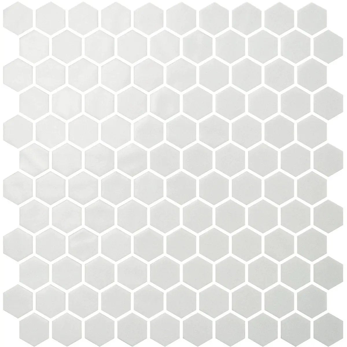 White Polished Hexagon Glass Mosaics 11 3/4x11 1/2