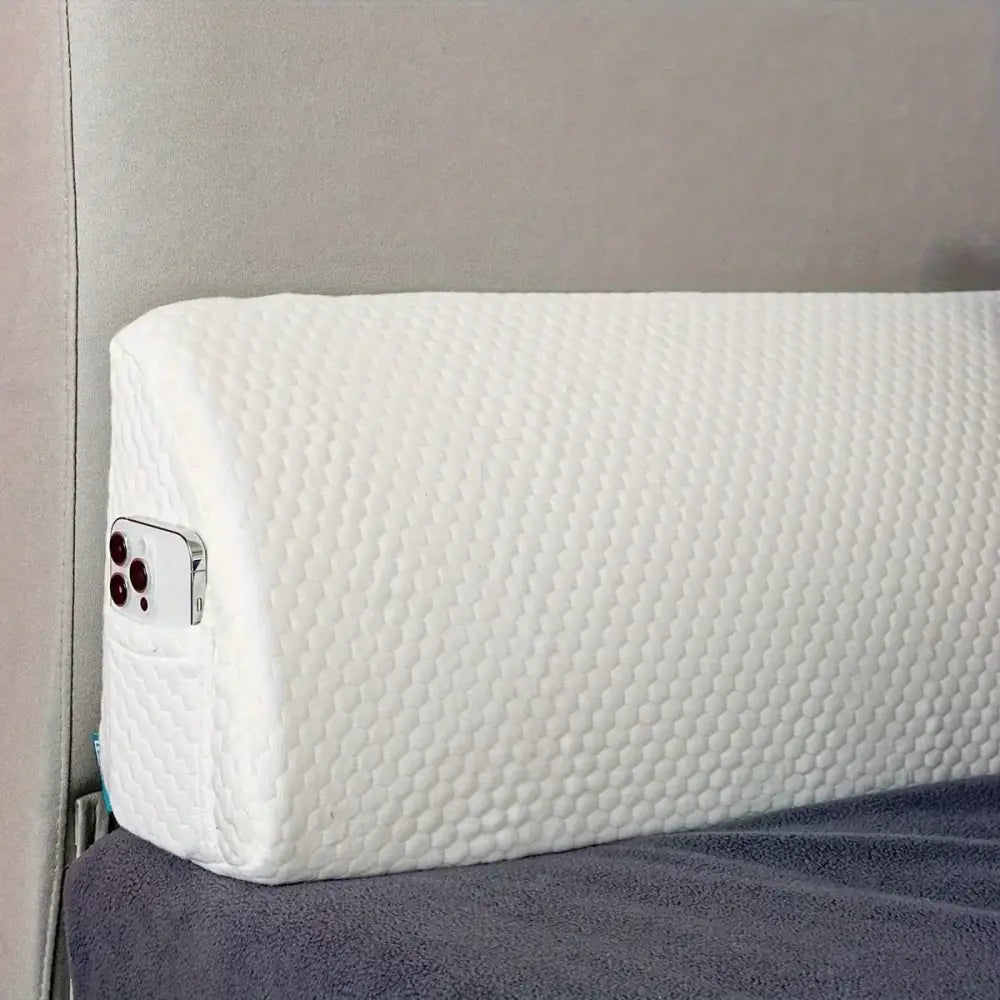 White textured headboard pillow wedge bedroom mattress gap filler