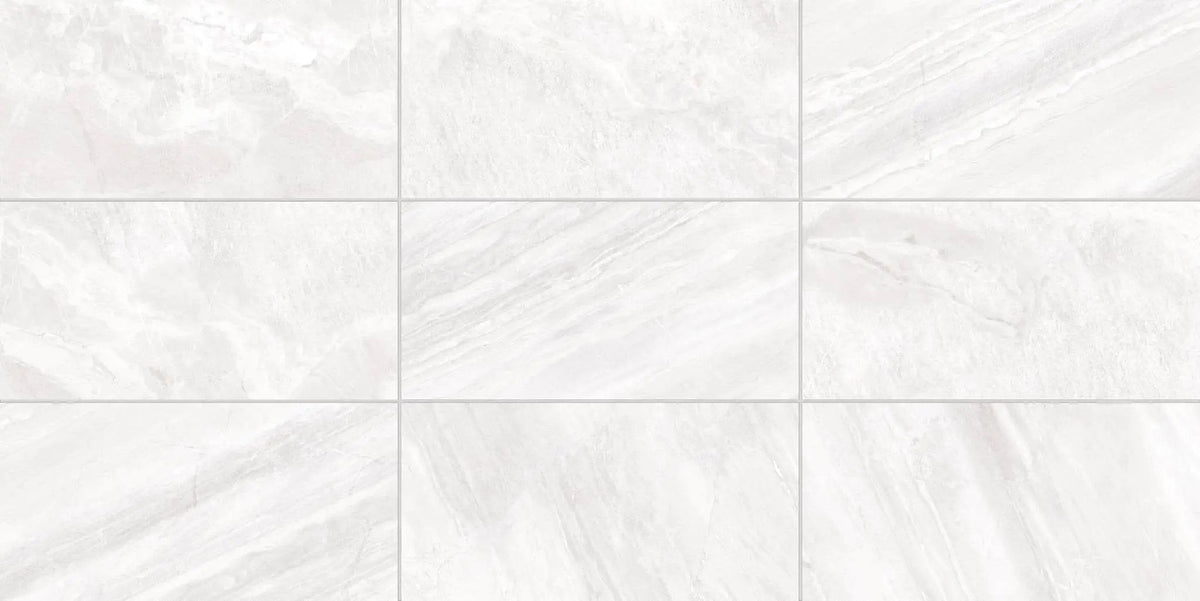 Barcelona White Travertine Look Porcelain Tiles 12x24