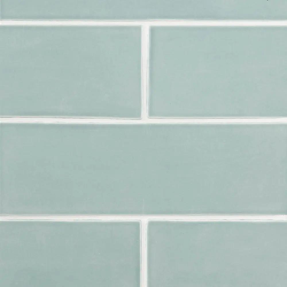 Sage Jade Glossy Subway Ceramic Tiles 4x12