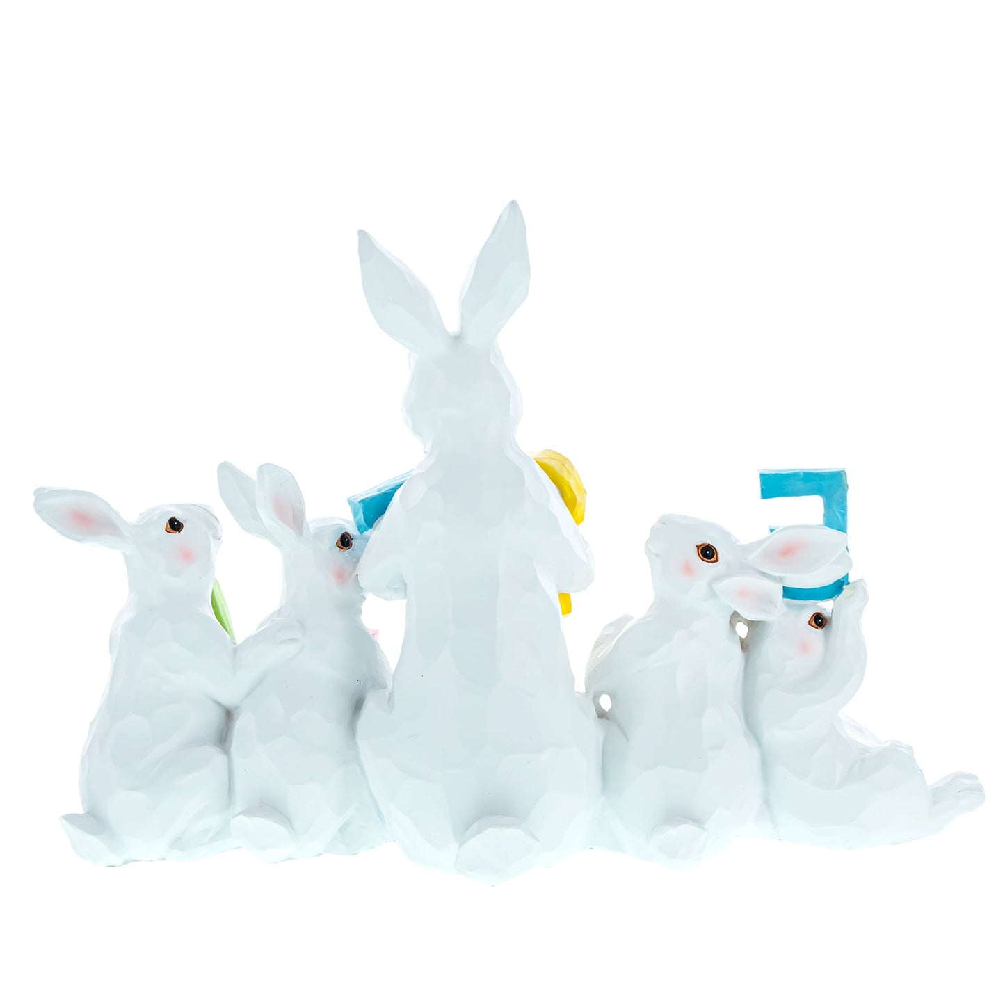 Festive Spring Bunny Figurine Display Spelling EASTER for Holiday Decor 8.7 Inches Tall