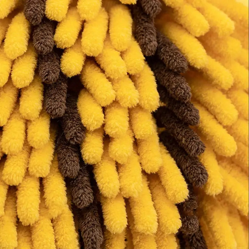 Yellow and black bee shape chenille hand towel for bathroom