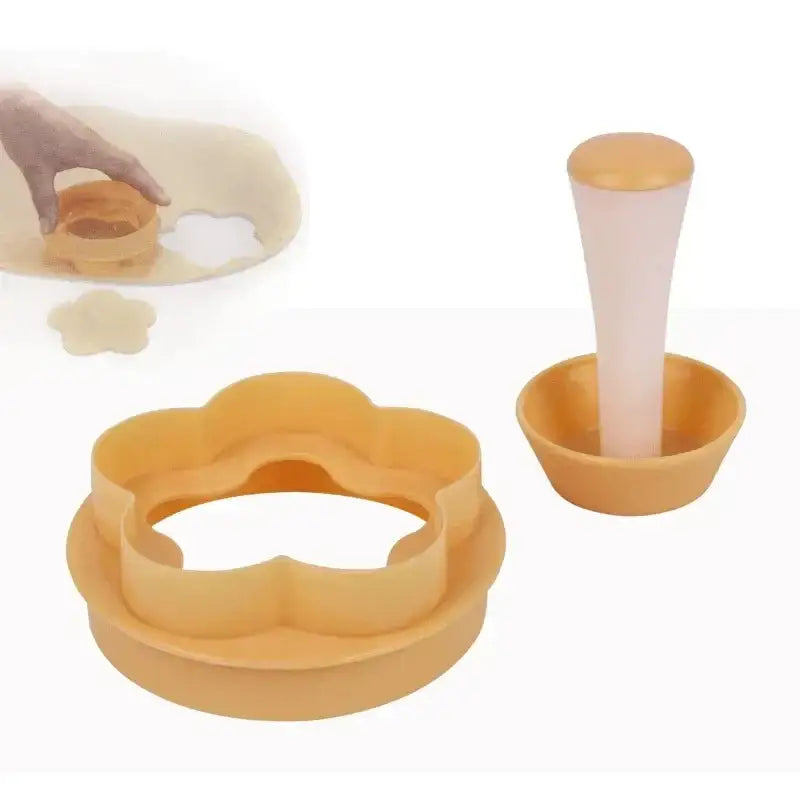 Yellow and white donut cutter baking tools kit for kitchen