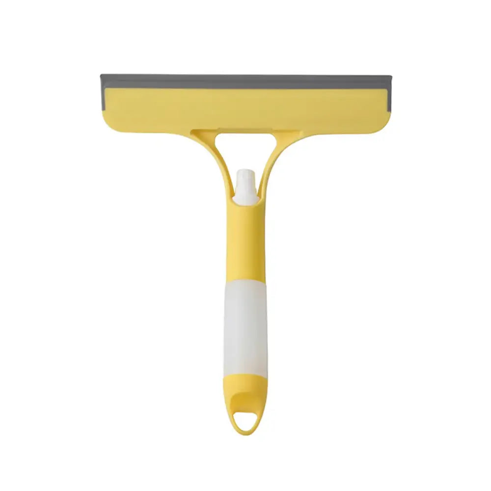 Yellow and white glass cleaning brush squeegee for bathroom tiles