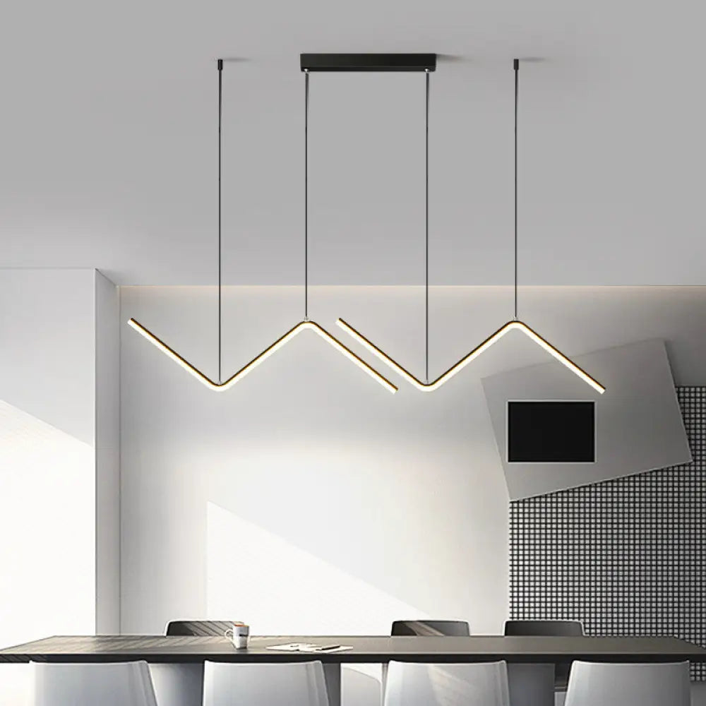 DecorBites™ Z-Shaped Metal LED Suspension Light Fixture for Restaurants - Simplicity at Its Best!