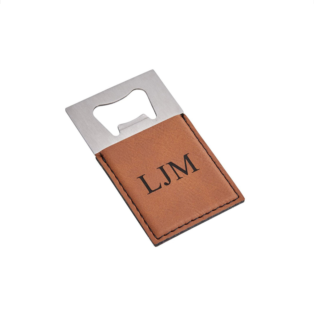 Caramel Leatherette Bottle Opener - 3.5" x 2"