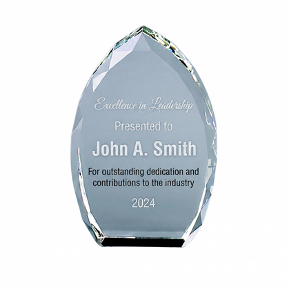 Optic Crystal Trophy Point, 7" Ht
