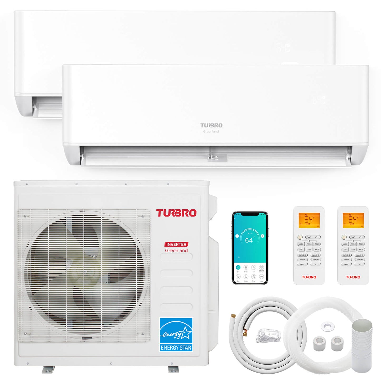 Greenland 42,000 BTU Dual Zone (2) Mini Split AC (R454B)