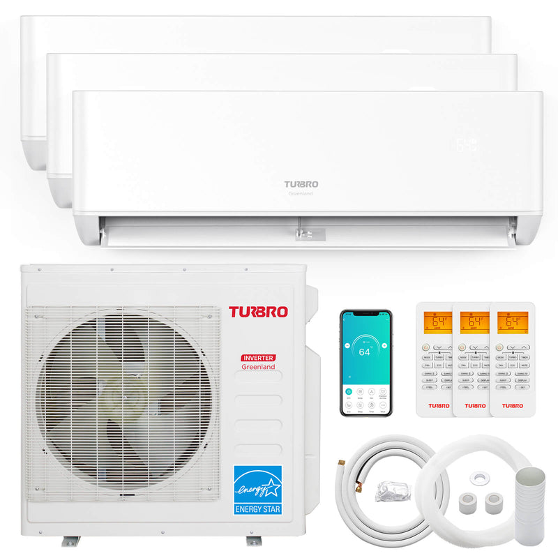 Greenland 42,000 BTU Tri-Zone (3) Mini Split AC (R454B)