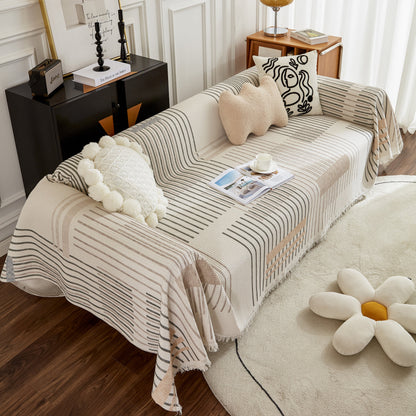 Waffle Lattice Fabric Sofa Cover, Multi-purpose Soft Sofa Throw, Couch Cover Blanket Throws for Couches