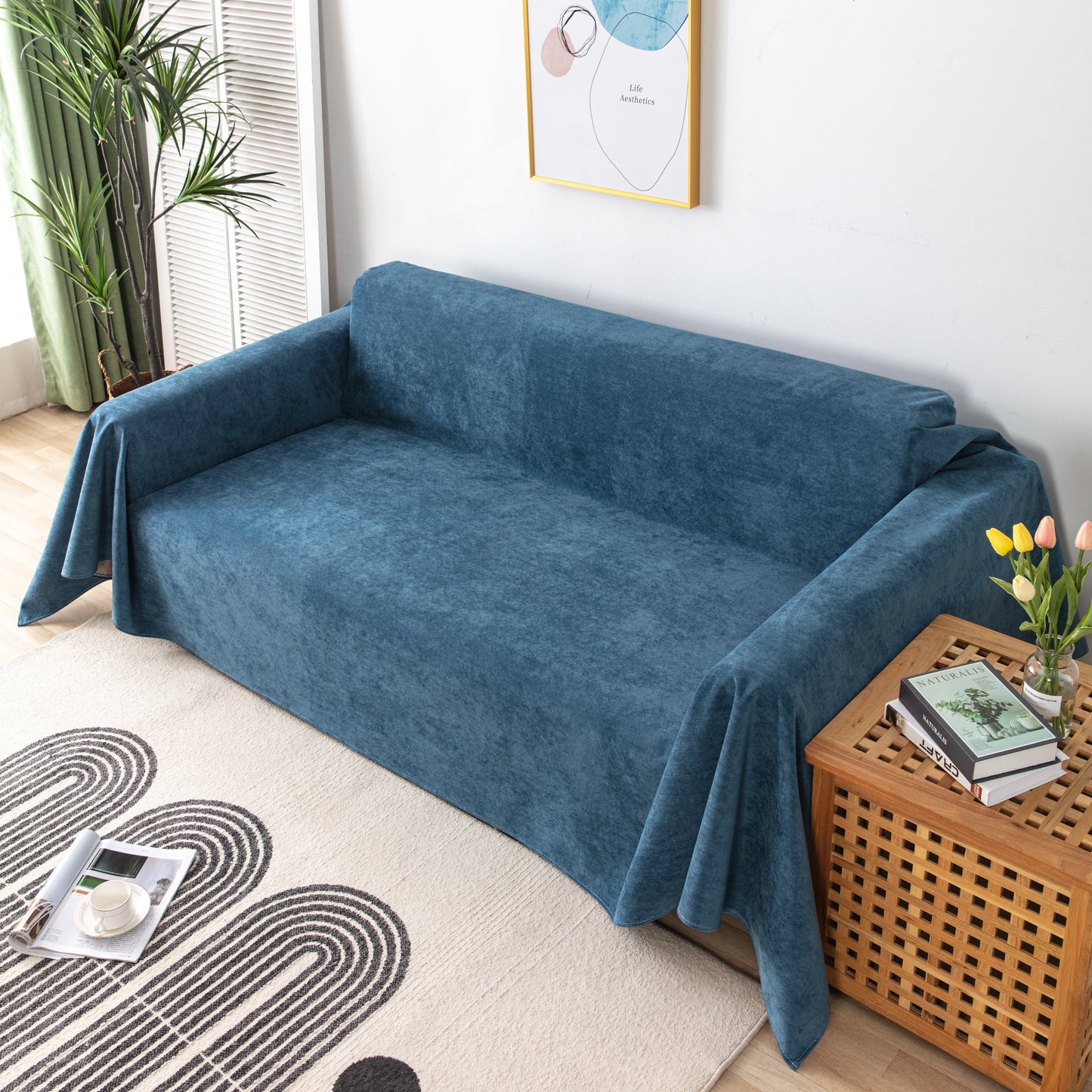Waterproof Scratch-Resistant Furniture Covers for Pets, Non-Slip Couch Cover Throw