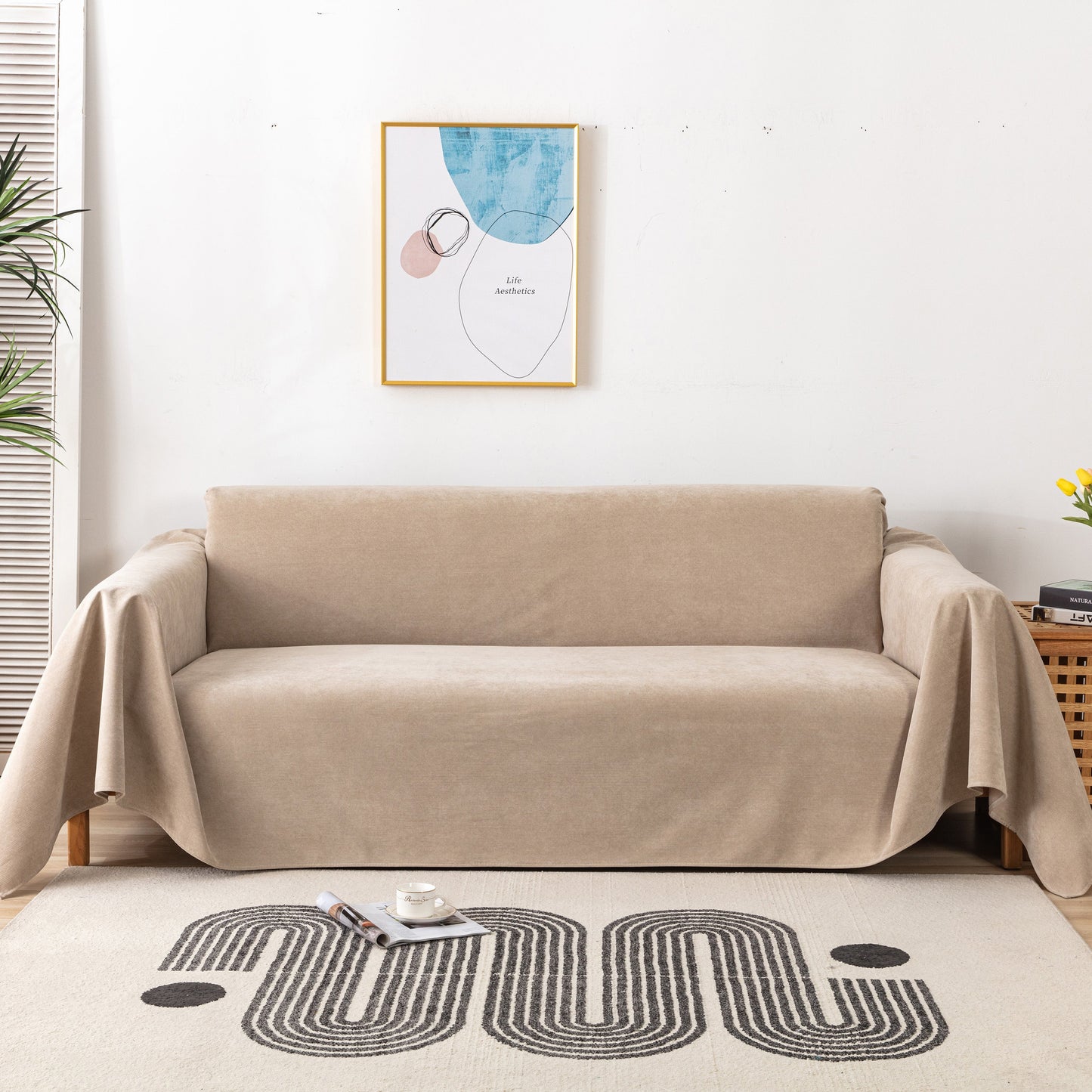 Waterproof Scratch-Resistant Furniture Covers for Pets, Non-Slip Couch Cover Throw