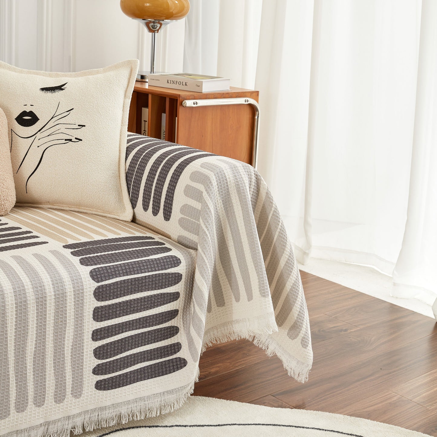Cotton Sofa Blanket Cover, Throw Blanket Couch Protector, Extra Large Blanket to Cover Couch