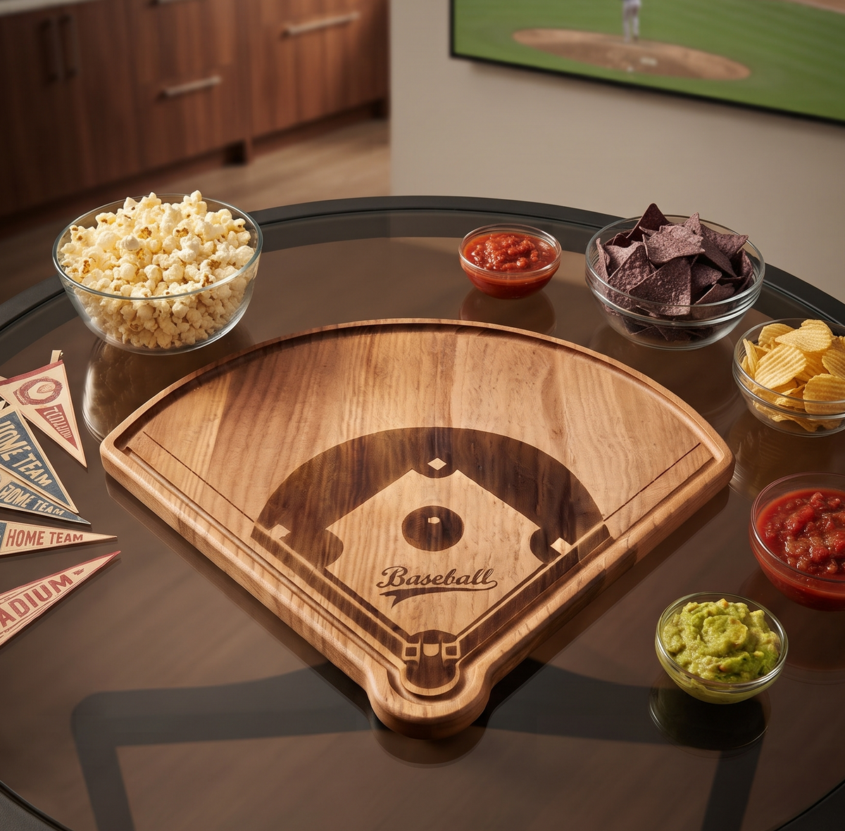Baseball Diamond Wood Board - 15" x 18"