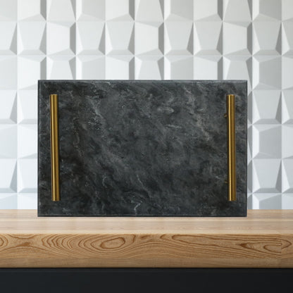 Black Marble Board with Gold Handles
