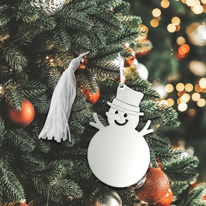 Snowman Ornament W/White Tassel