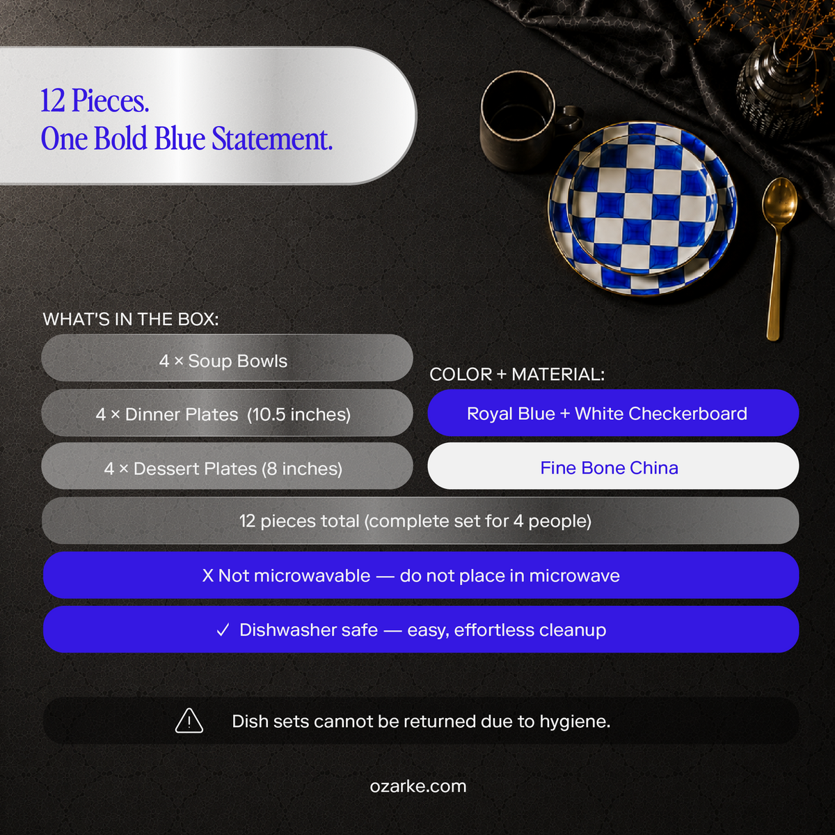 Royal Blue Plate Set