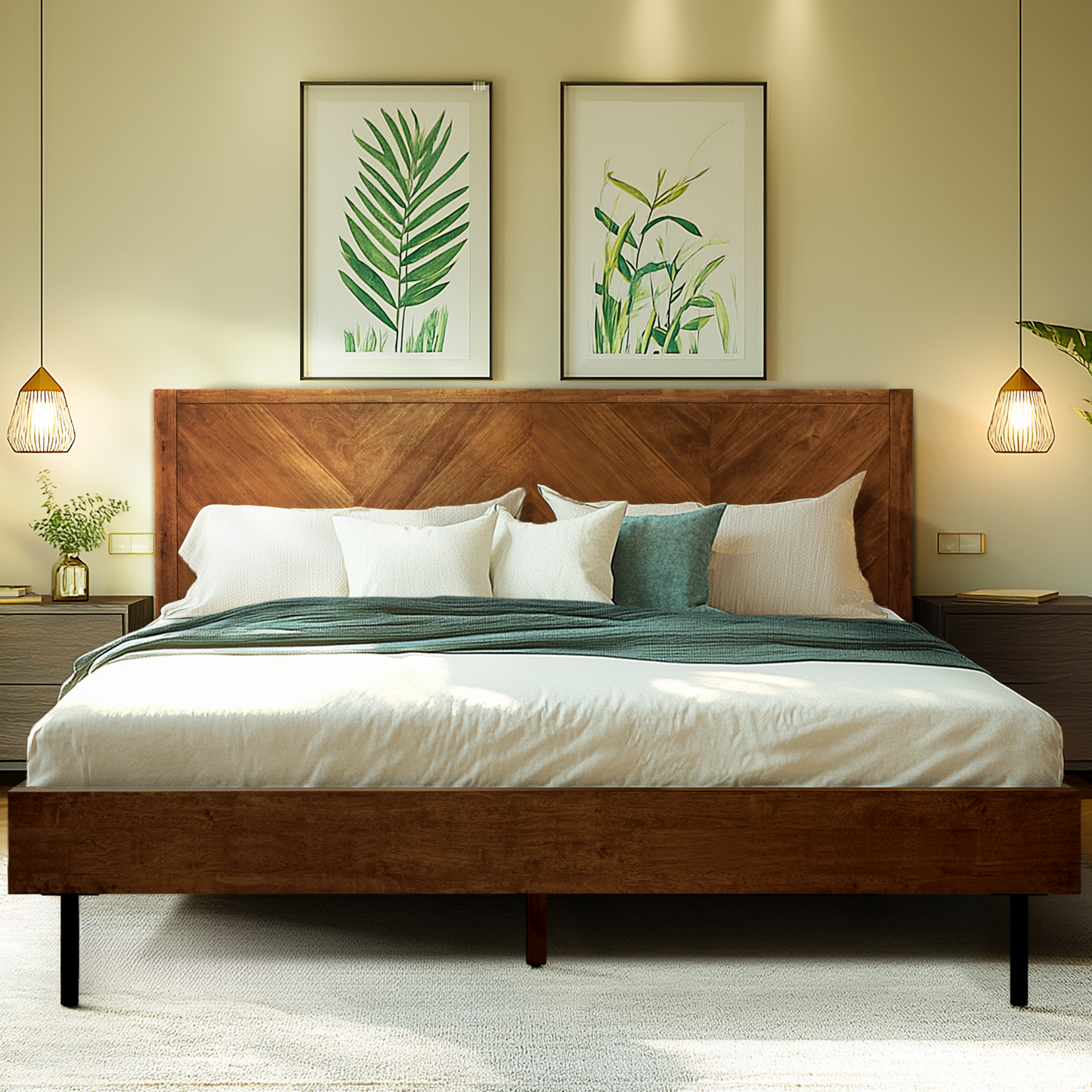 Alander Solid Wood Bed Frame