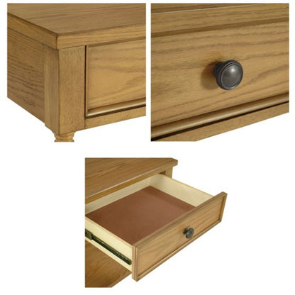 Traditional Durable Nightstand Table With Drawer And Shelf