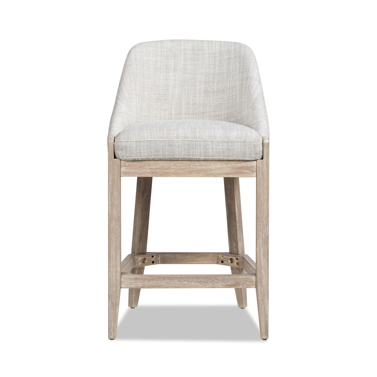 Newport - Coastal Curved Back Upholstered Counter Stool - Gray