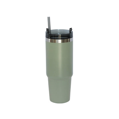 30 Oz Stainless Steel Tumbler with Straw - Sage Green