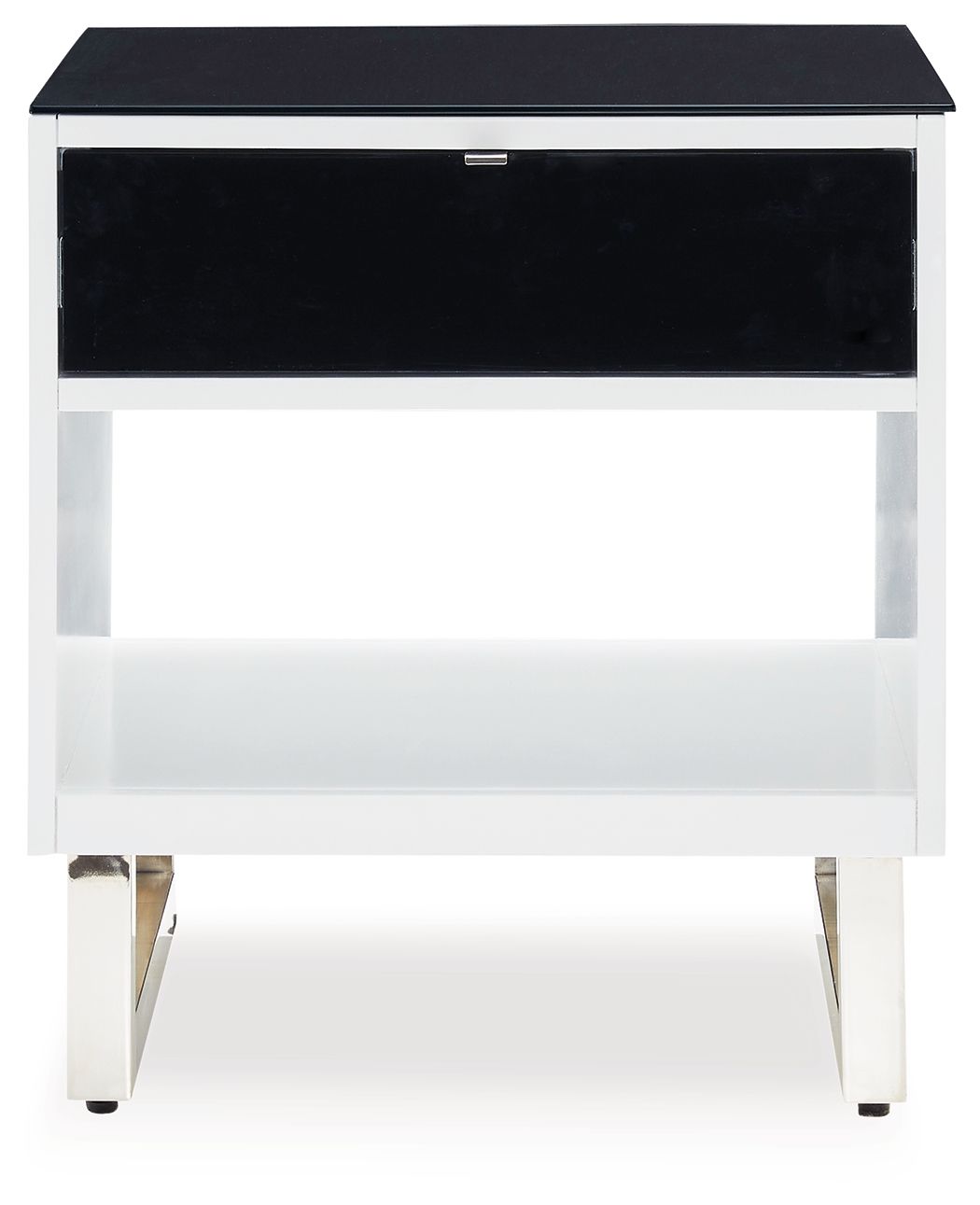 Gardoni - Rectangular End Table - White / Black
