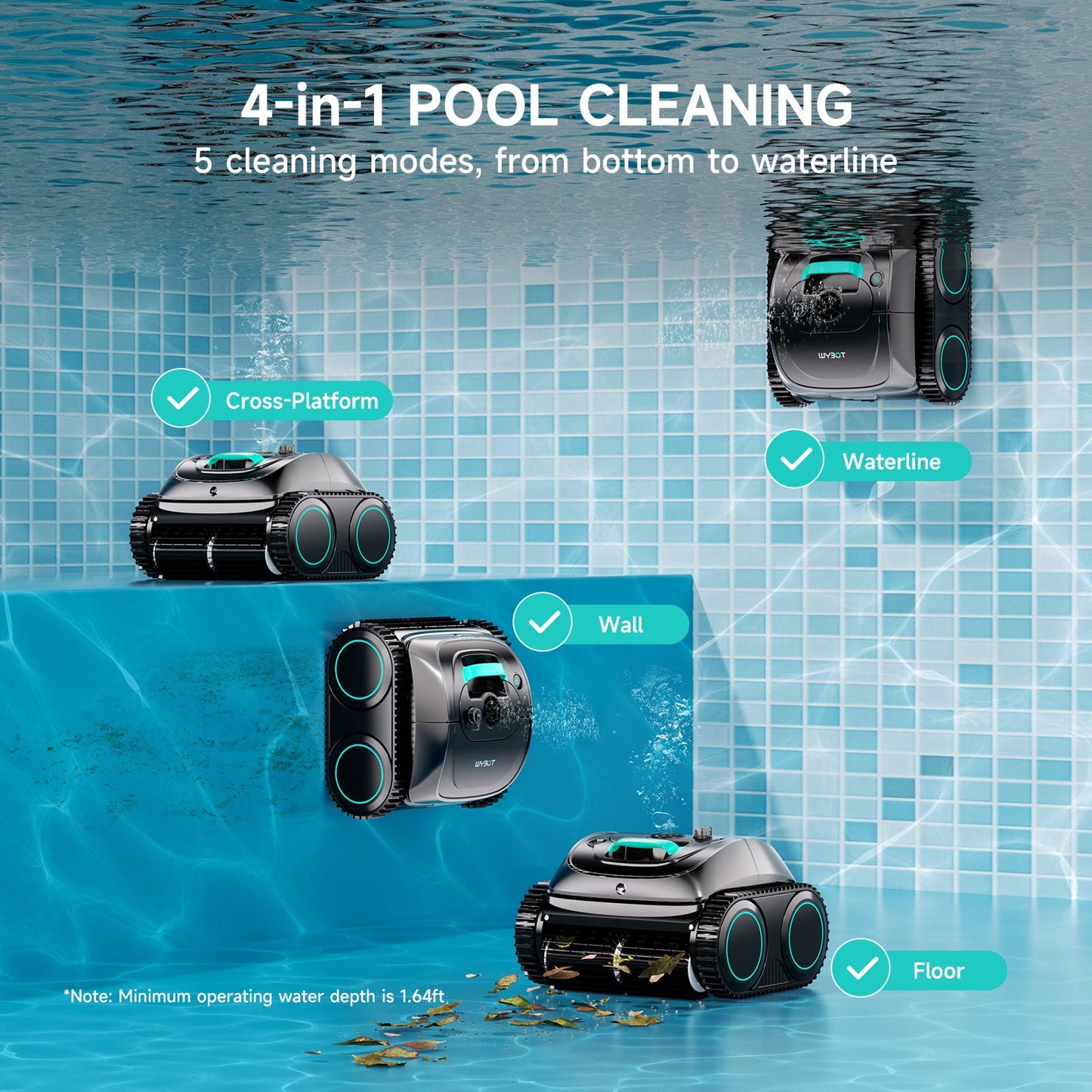 (2026 Upgrade) C1 Cordless Robotic Pool Cleaner