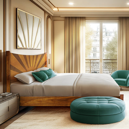 Sunset Solid Wood Bed Frame With Headboard
