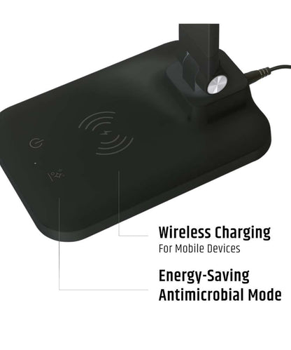 Brilli 15"H LED Desk Lamp (Set of 2) Matte Black Finish with Wireless Charging
