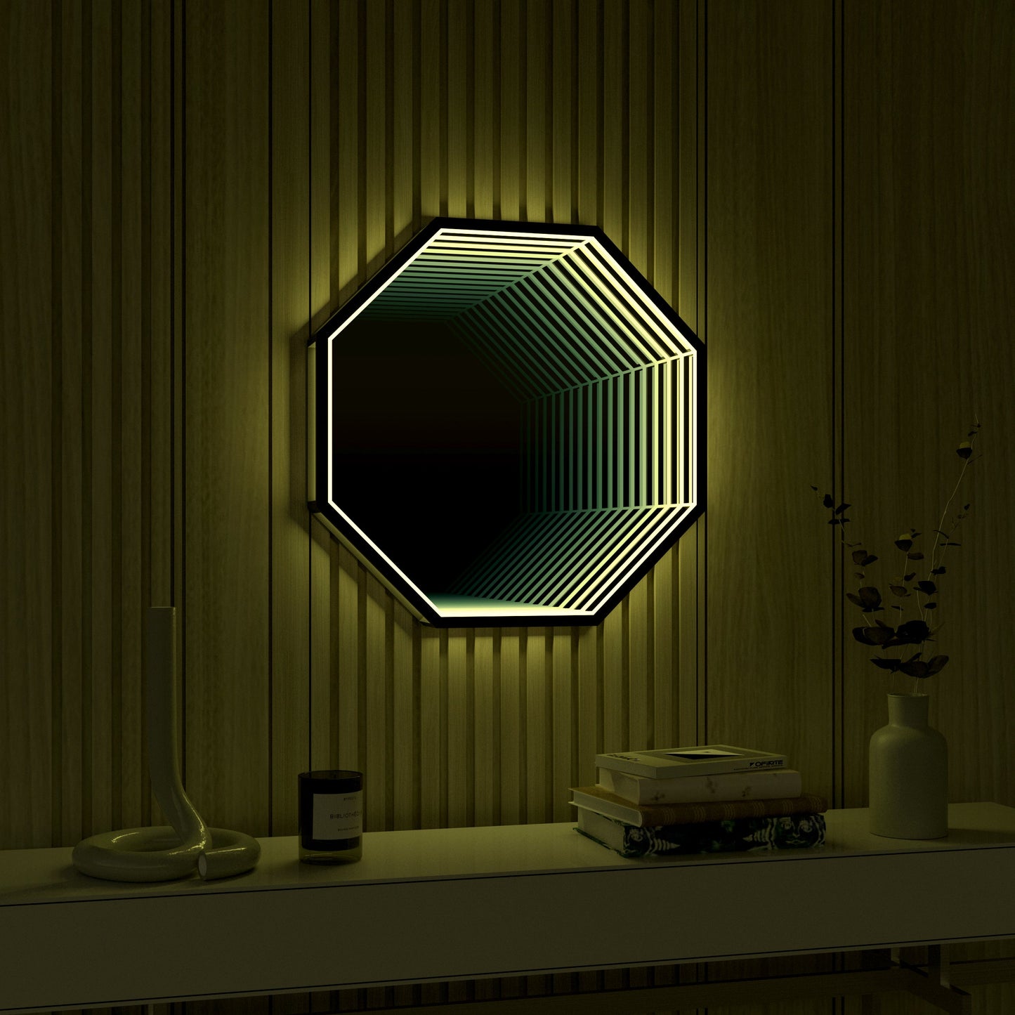 3D Octagon Mirror Light